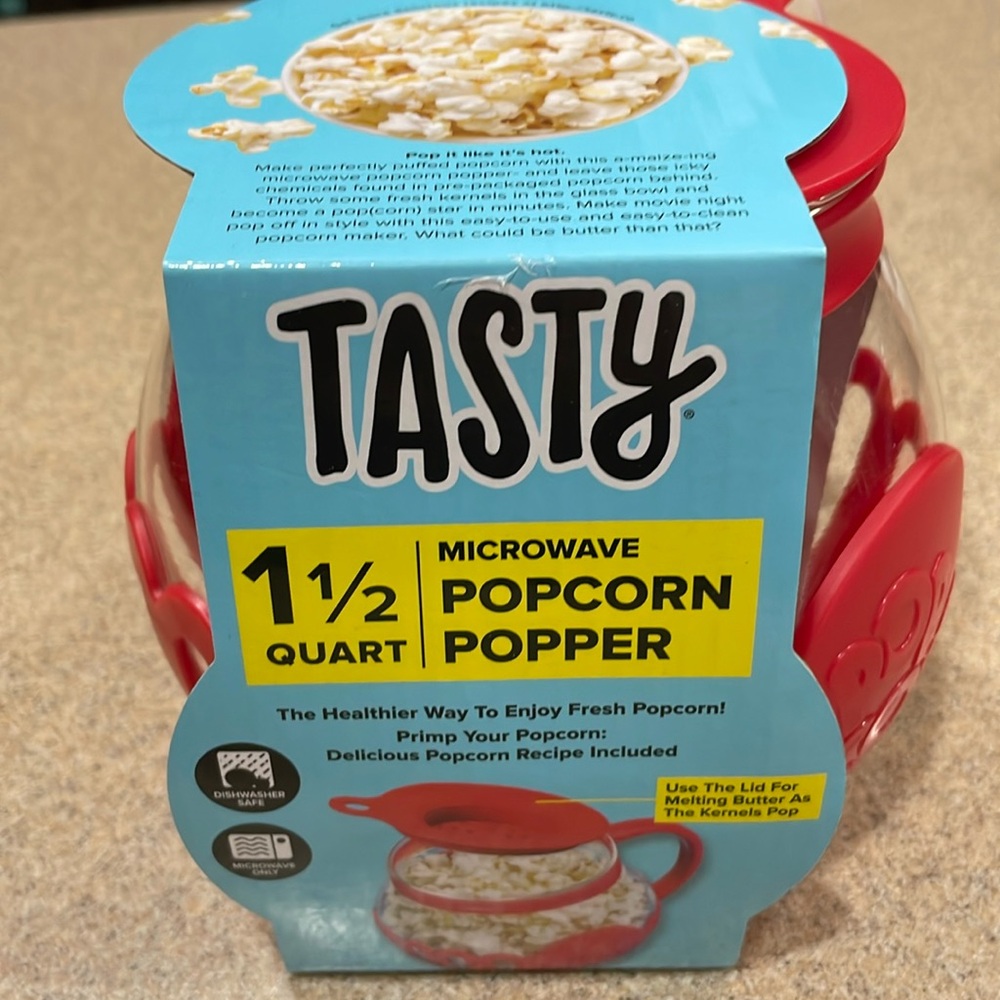 Tasty Microwave Popcorn Popper.  Brand New.
